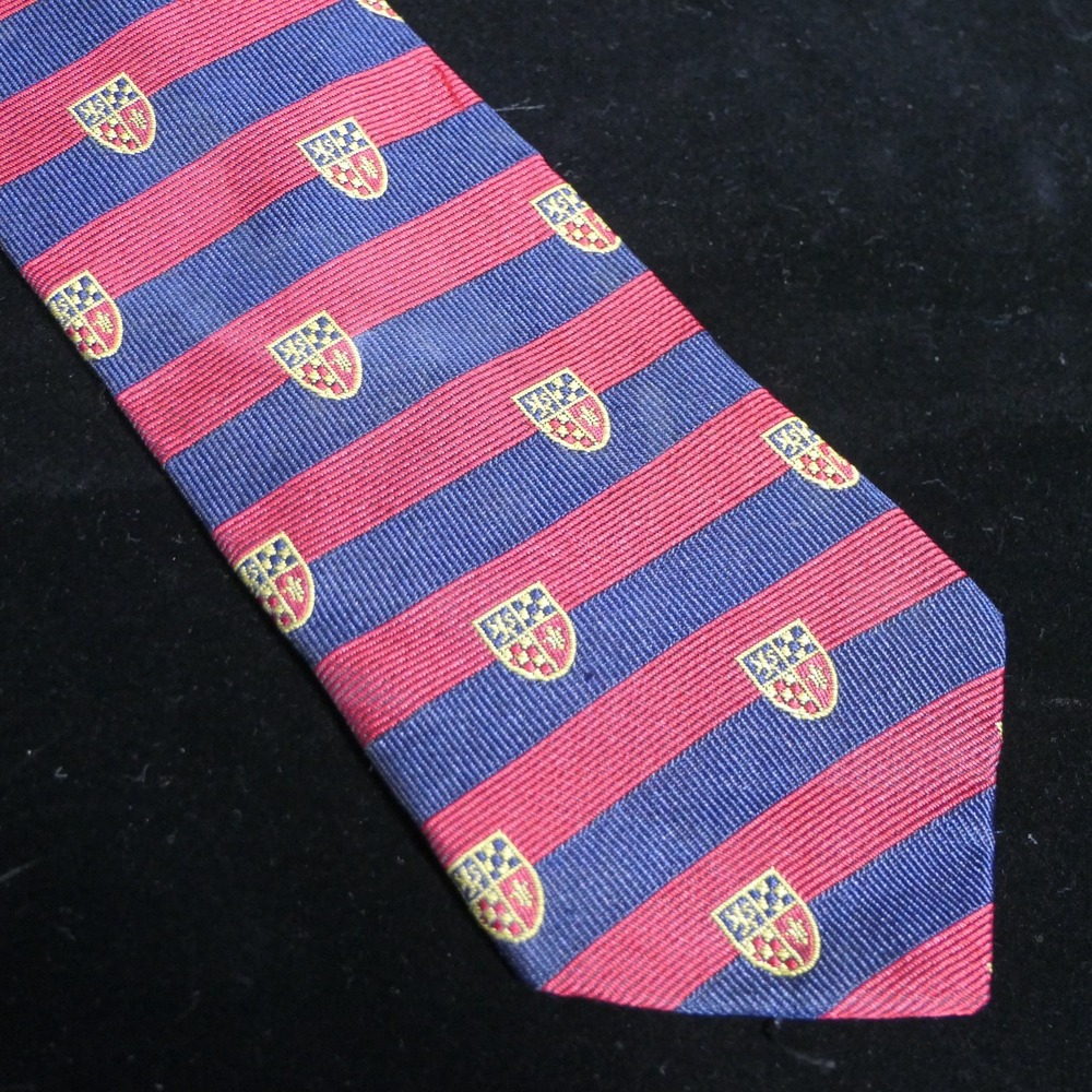 Vintage Tommy Hilfiger Mens Tie 100% Silk 50" Academia Preppy Crest US Made